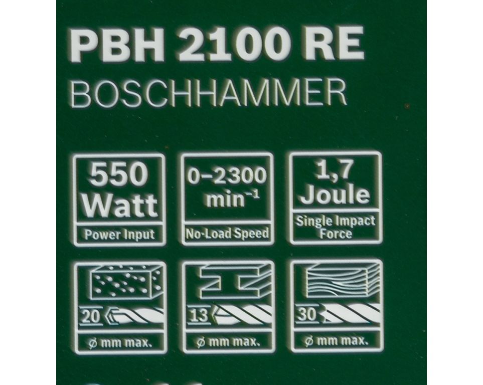 Перфоратор Bosch PBH 2100 RE (06033A9320)