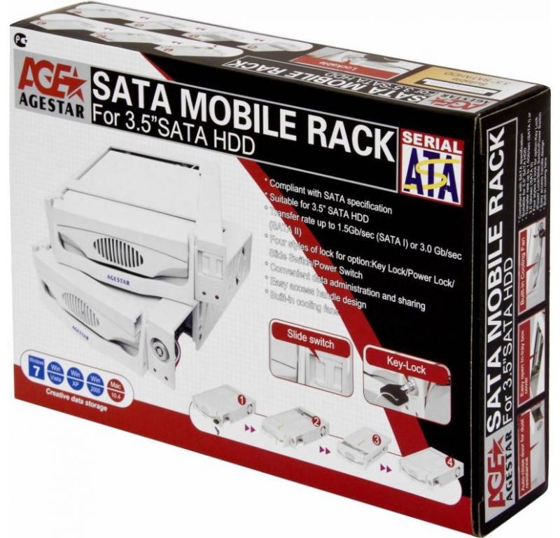 Бокс для жесткого диска AgeStar SR3P-SW-1F Black
