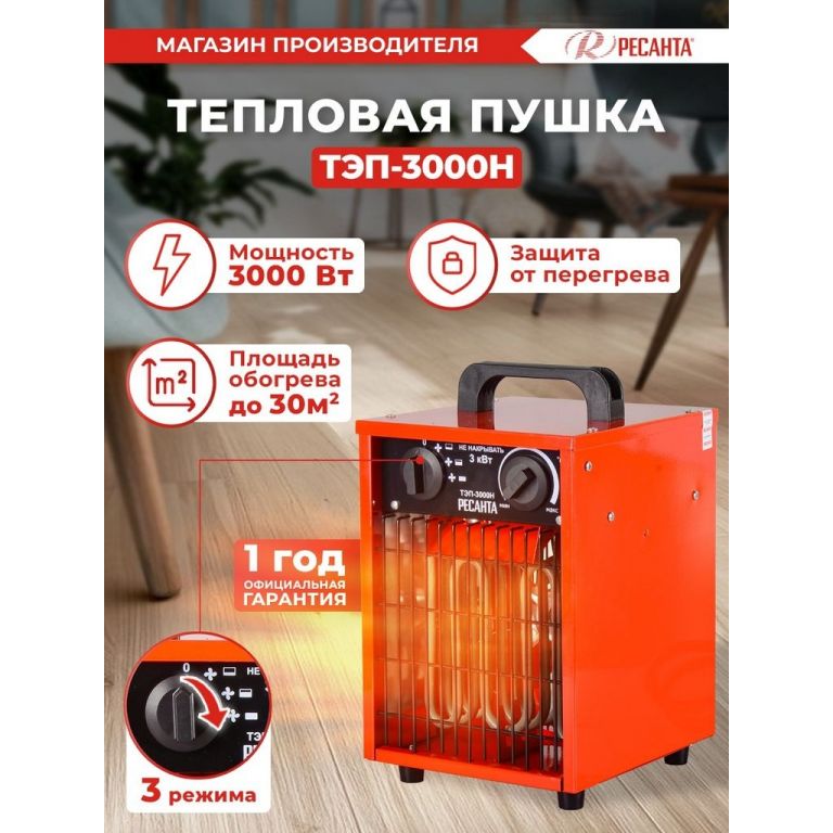 Тепловая пушка Ресанта ТЭП-3000Н