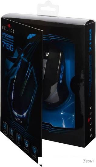 Игровая мышь Oklick 715G Gaming Optical Mouse Black/Blue (754785)
