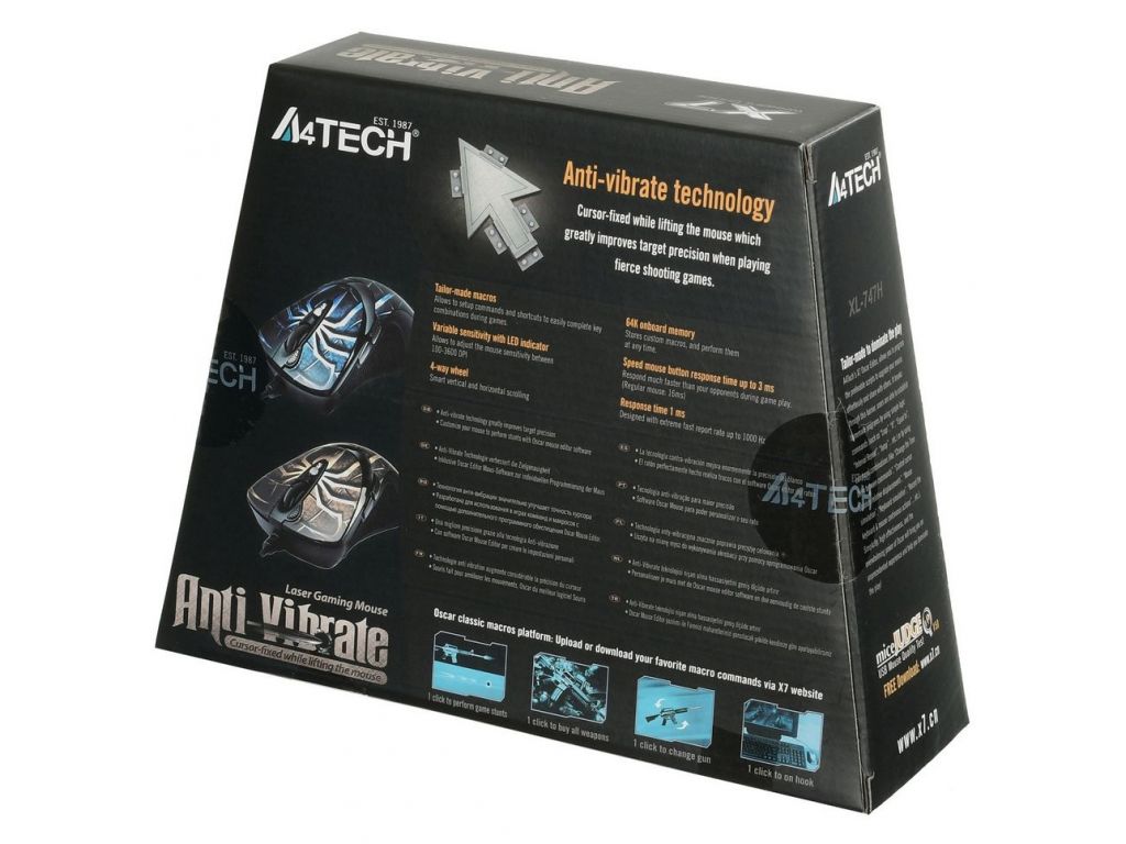 Игровая мышь A4Tech (синий) XL-747H