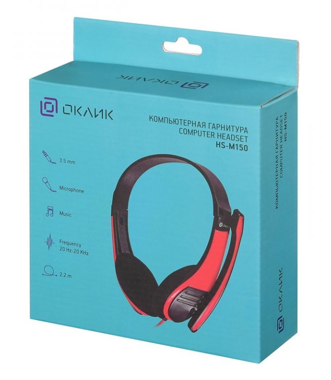 Наушники Oklick HS-M150 (черный/красный)