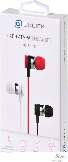 Наушники Oklick HS-S-210 (красный)