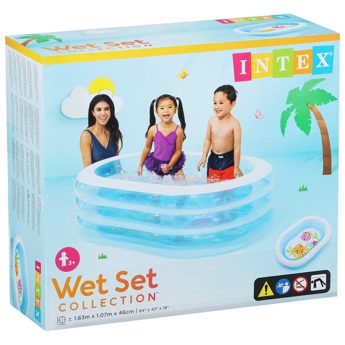 Надувной бассейн Intex Oval Whale Fun 163x107x46 (57482)