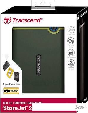 Внешний жесткий диск Transcend StoreJet 25M3 1TB (зеленый)