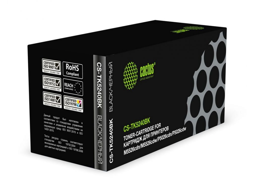 Тонер Картридж Cactus CS-TK5240BK черный (4000стр.) для Kyocera Ecosys M5521cdn/M5521cdw/P5021cdn/P5021cdw