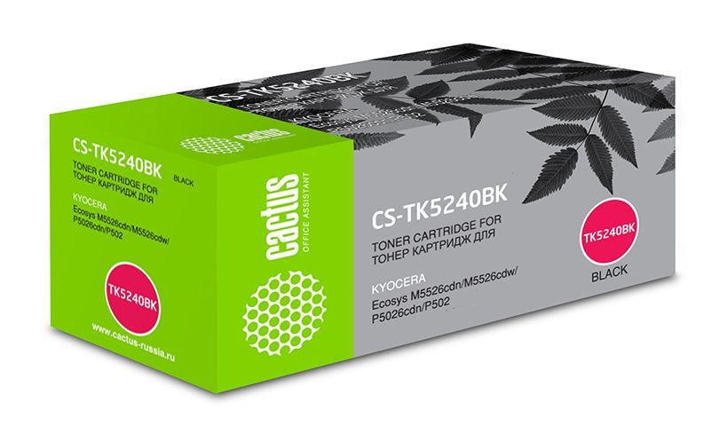 Тонер Картридж Cactus CS-TK5240BK черный (4000стр.) для Kyocera Ecosys M5521cdn/M5521cdw/P5021cdn/P5021cdw