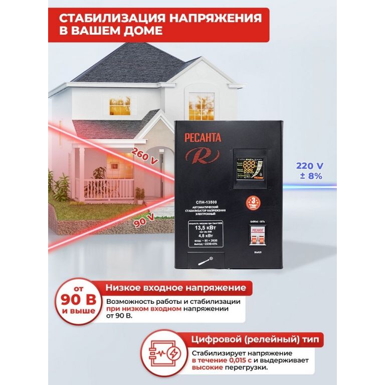 Стабилизатор напряжения Ресанта СПН-13500