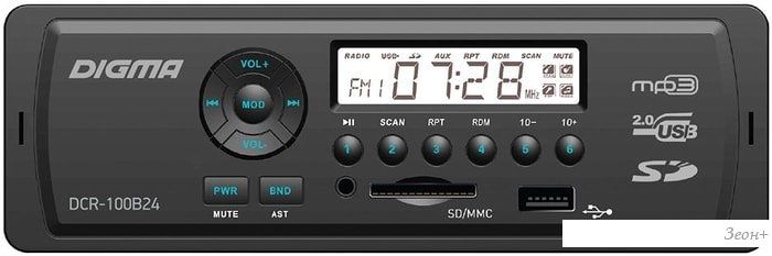 USB-магнитола Digma DCR-100B24
