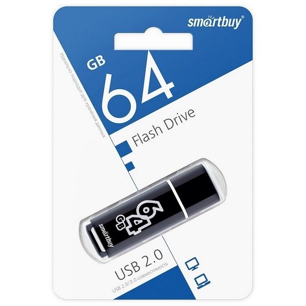 USB Flash Smart Buy Glossy series Black 64GB (SB64GBGS-K)