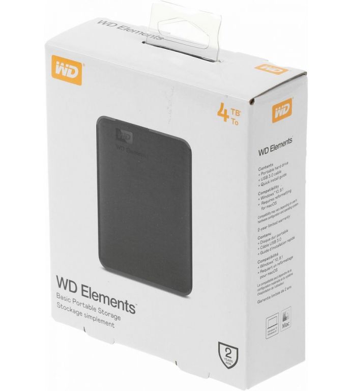 Внешний жесткий диск WD Elements Portable 4TB WDBU6Y0040BBK