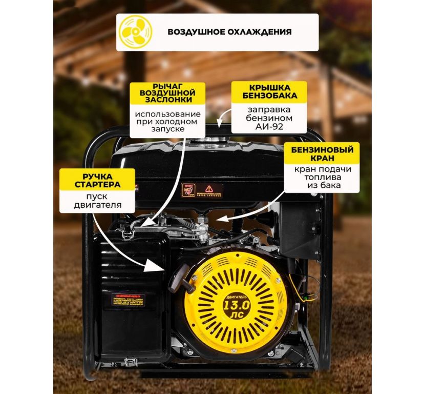 Бензиновый генератор Huter DY9500LX