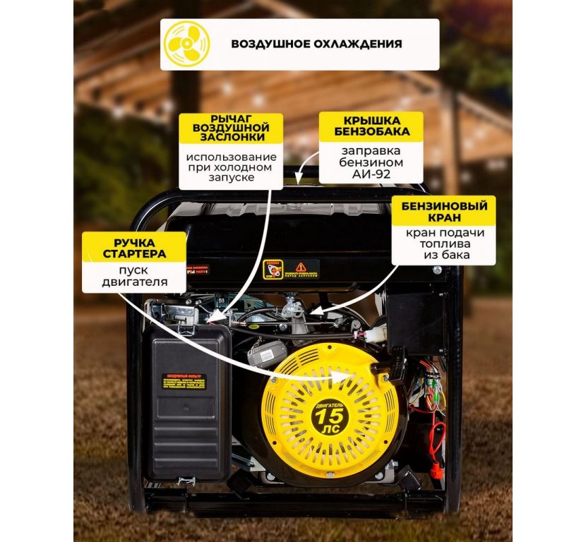 Бензиновый генератор Huter DY6500LXG