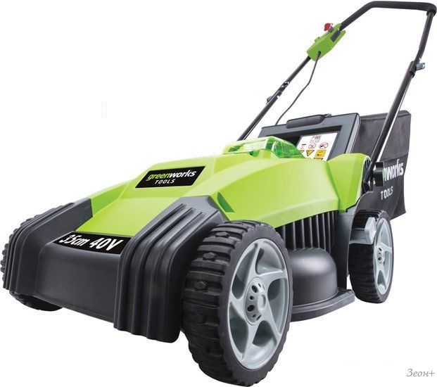 Колёсная газонокосилка Greenworks G40LM35K2X (с 1-м АКБ 2 а*ч)
