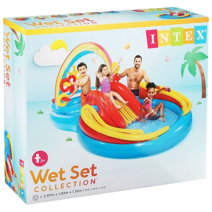 Надувной бассейн Intex Rainbow Ring Play Center 297x193x135 (57453)