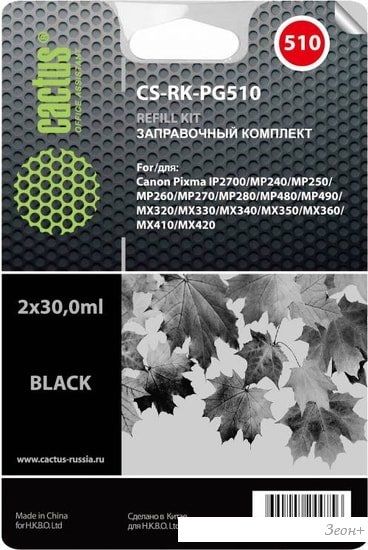 Чернила CACTUS CS-RK-PG510 (заправочный набор)