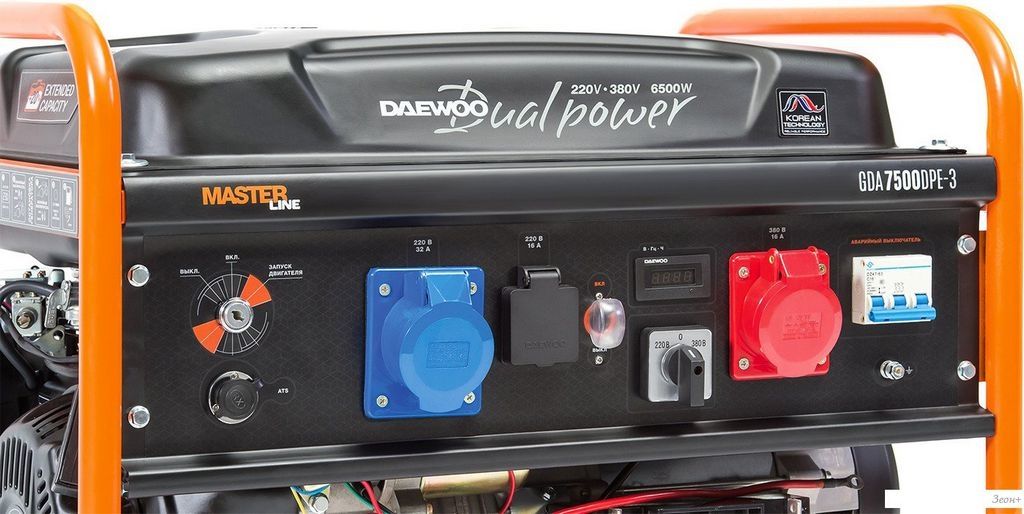 Бензиновый генератор Daewoo Power GDA 7500DPE-3