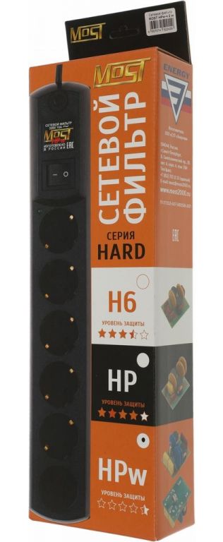 Сетевой фильтр Most HPW 2 м (черный)