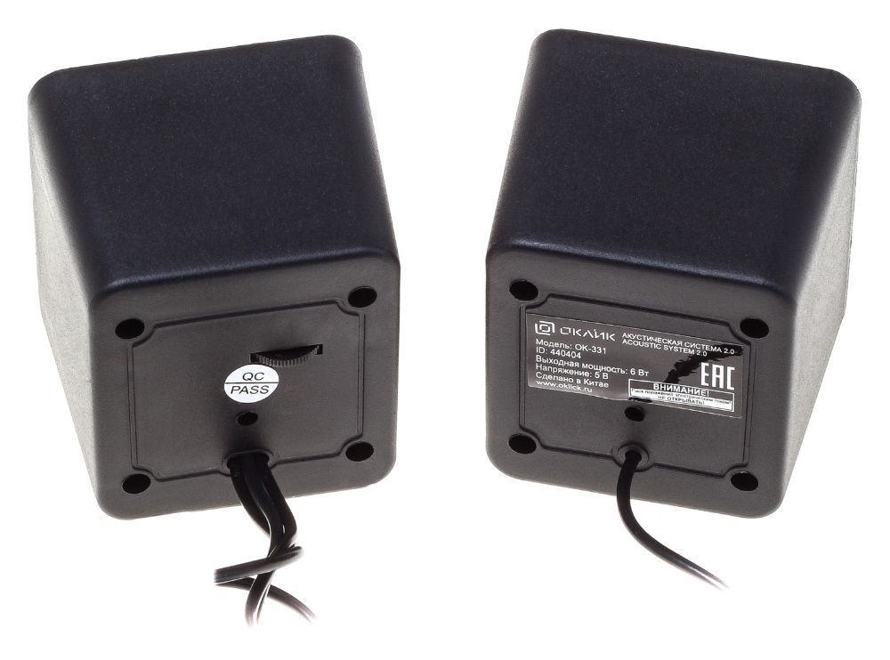 Колонки Oklick OK-331 2.0 черный 6Вт