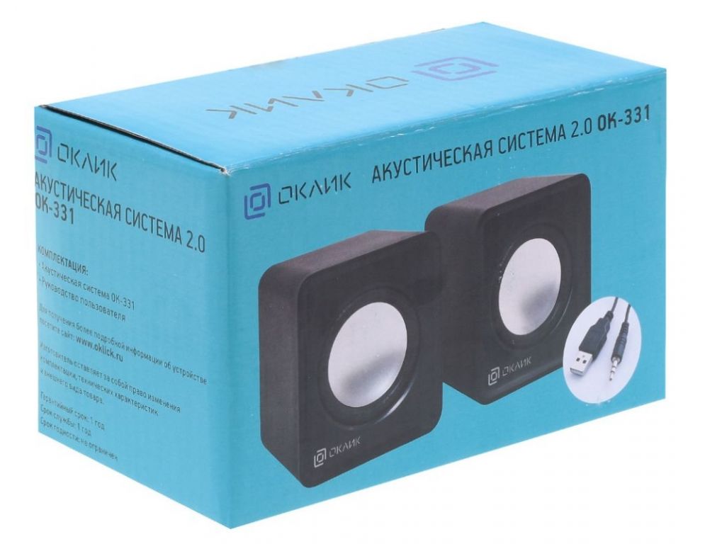 Колонки Oklick OK-331 2.0 черный 6Вт