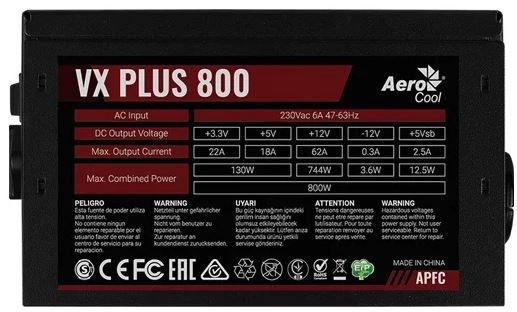 Блок питания AeroCool VX-800 Plus