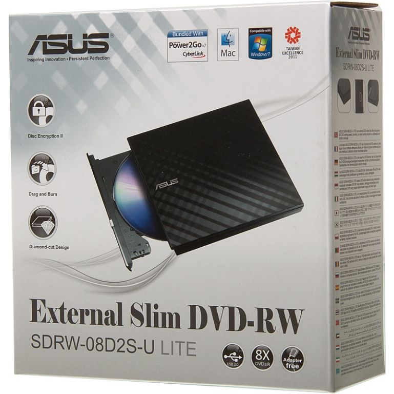 Оптический накопитель ASUS SDRW-08D2S-U Lite (черный)