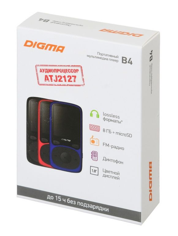 MP3 плеер Digma B4 8GB (синий)