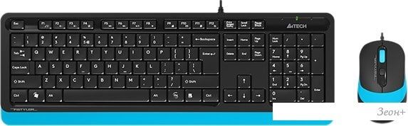 Клавиатура + мышь A4Tech Fstyler F1010 (черный/синий)