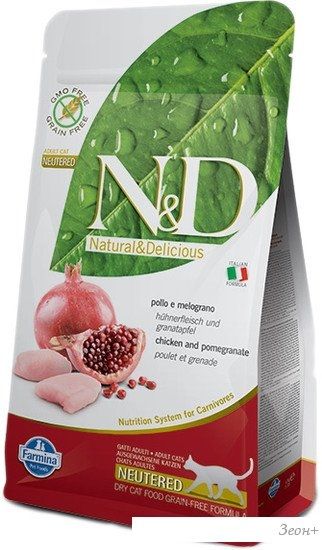 Сухой корм для кошек Farmina N&D Grain Free Cat Chicken & Pomegranate Neutered 5 кг
