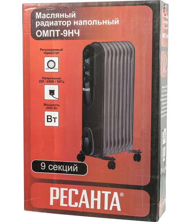 Масляный радиатор Ресанта ОМПТ-9НЧ