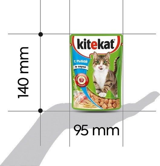 Корм для кошек Kitekat с рыбой в соусе 0.085 кг