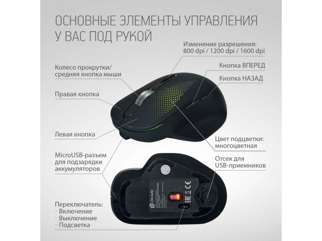 Мышь Oklick 636LWC