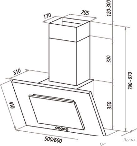 Кухонная вытяжка HOMSair Bell 60 (черный)