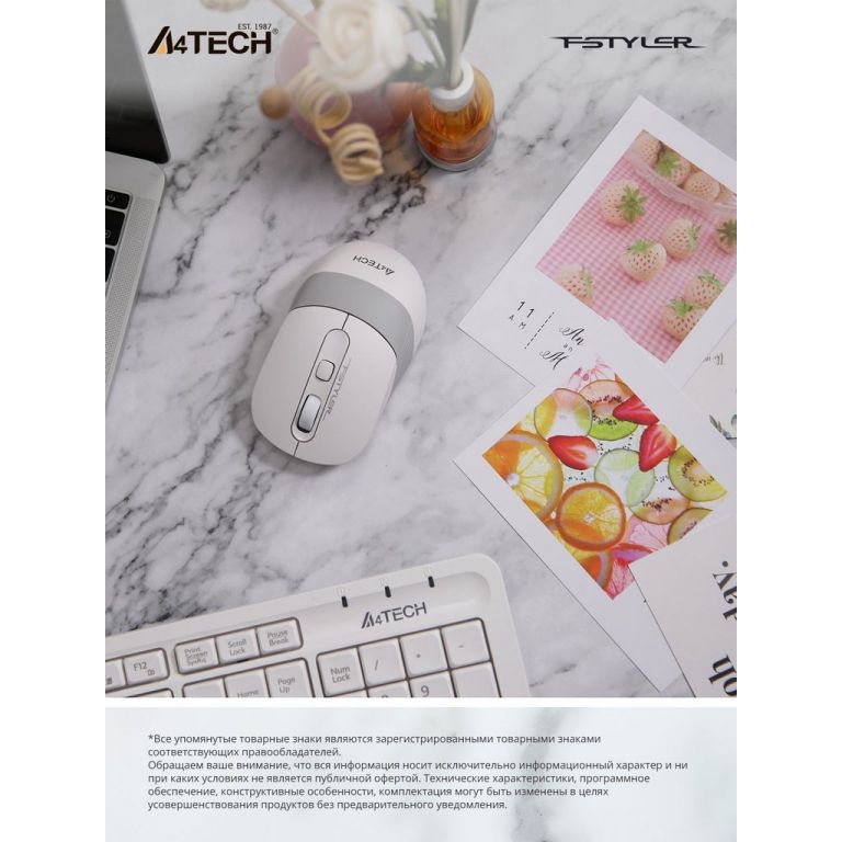 Клавиатура + мышь A4Tech Fstyler FG1010 (белый/серый)