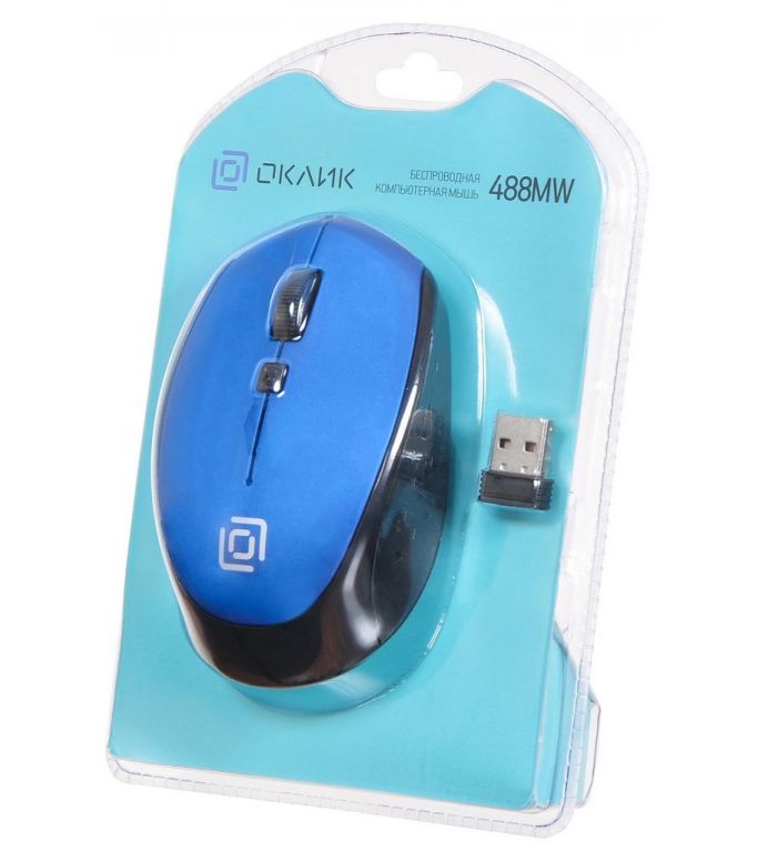 Мышь Oklick 488MW (черный/синий)