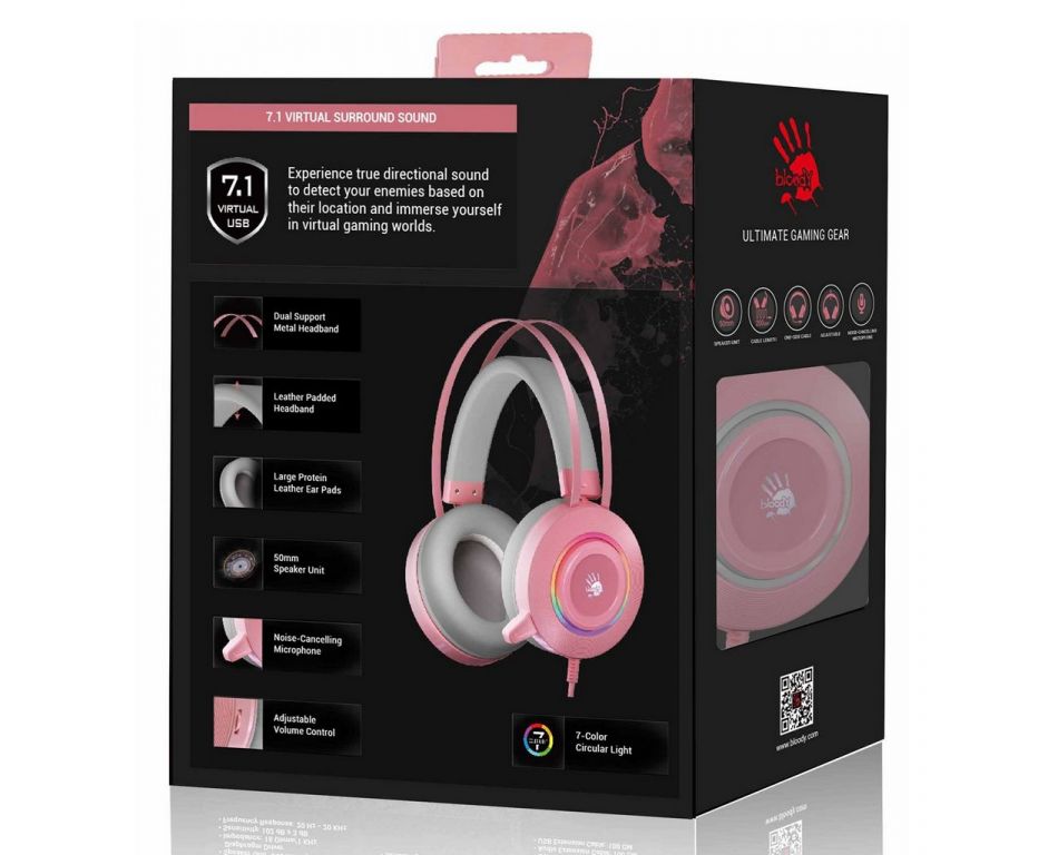 Наушники A4Tech Bloody G521 (розовый)