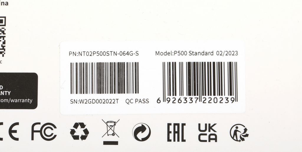 Карта памяти Netac P500 Standard 64GB NT02P500STN-064G-S