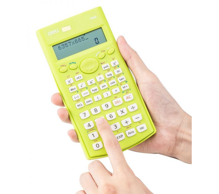 Калькулятор научный Deli E1710A/GRN зеленый 10+2