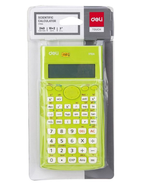 Калькулятор научный Deli E1710A/GRN зеленый 10+2