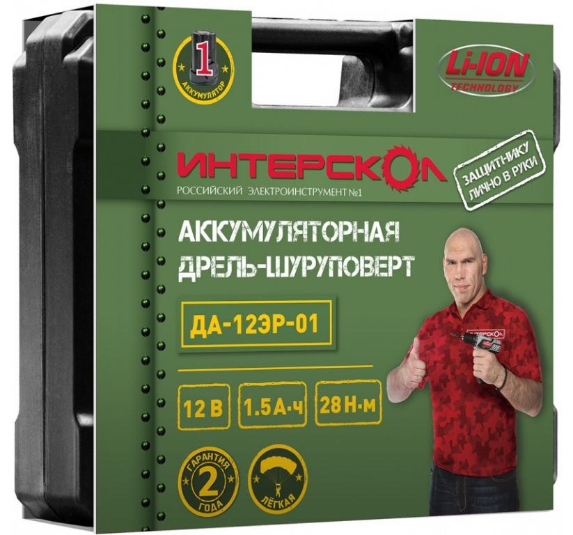 Дрель-шуруповерт Интерскол ДА-12ЭР Promo 434.2.2.20 (с 2-мя АКБ)