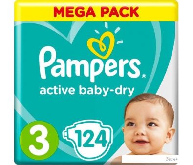  Pampers Active Baby-Dry 3 Midi (124 )