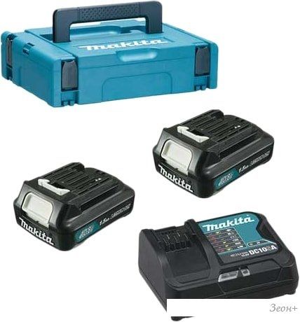 Аккумулятор с зарядным устройством Makita BL1016 + DC10SB (12В/1.5 Ah + 10.8-12В)