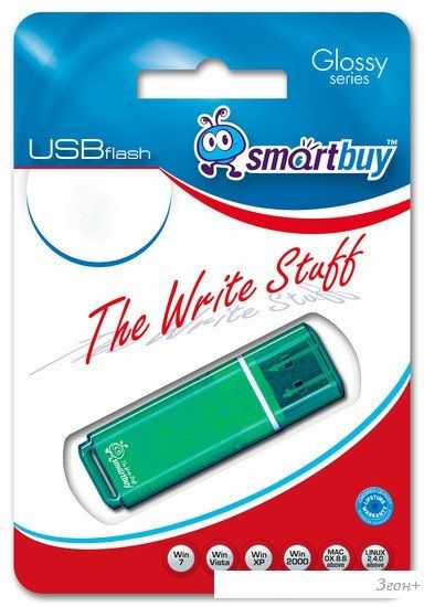 USB Flash Smart Buy Glossy Green 4GB (SB4GBGS-G)
