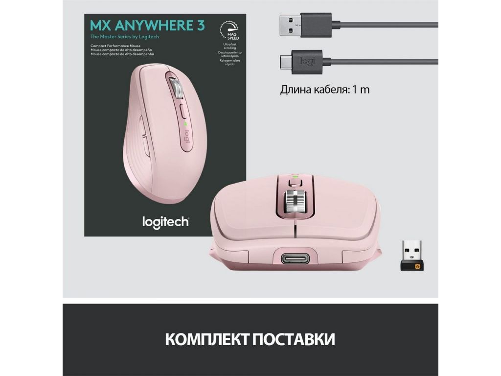 Мышь Logitech MX Anywhere 3 (розовый)