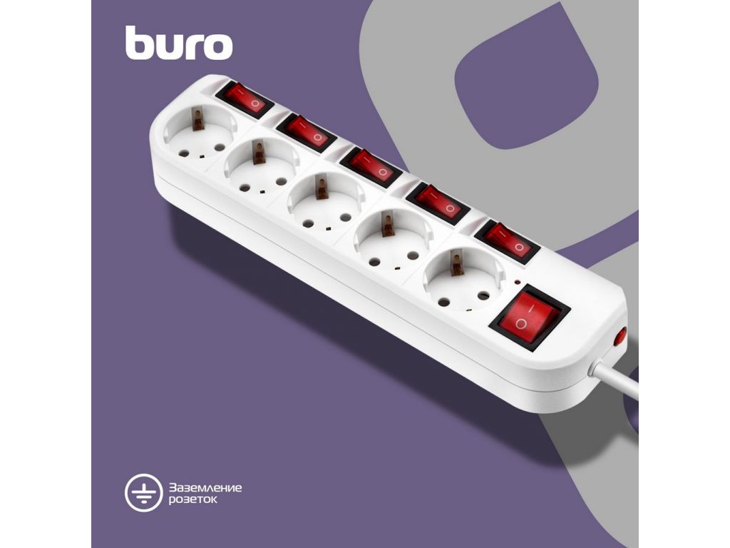 Сетевой фильтр Buro 500SH-1.8-SW-W