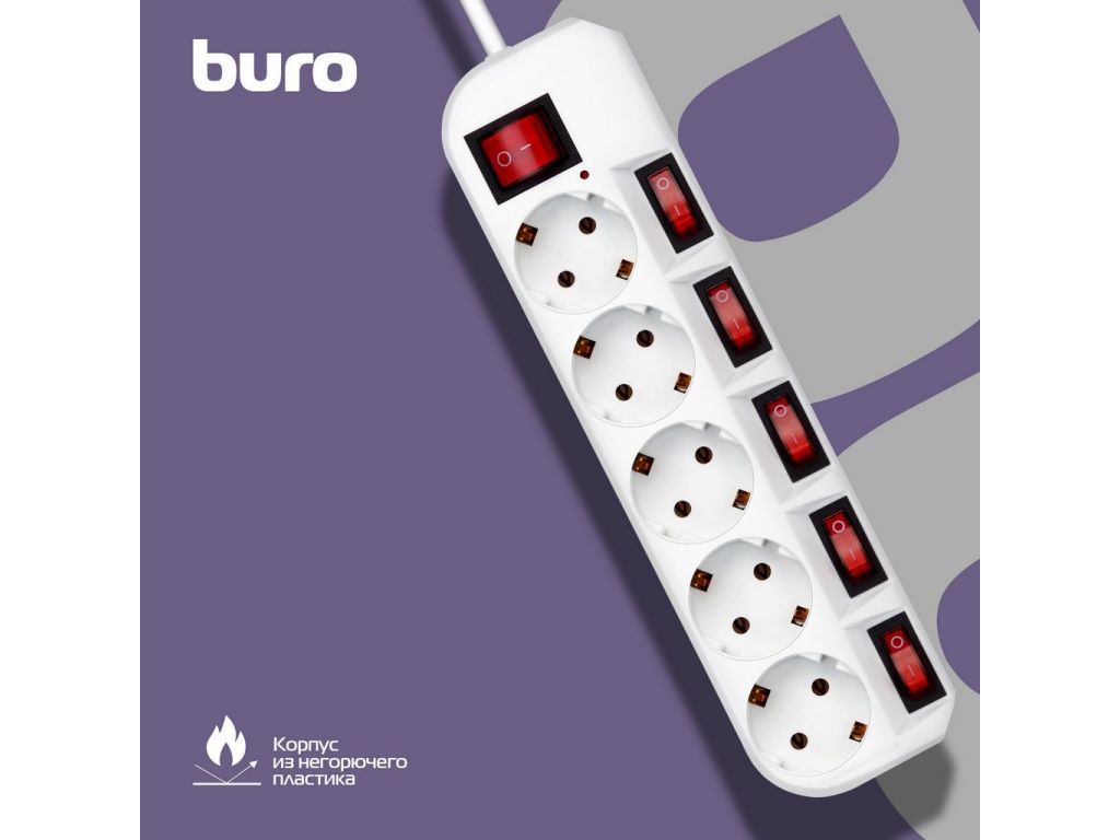 Сетевой фильтр Buro 500SH-1.8-SW-W