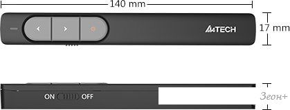 Пульт ДУ A4Tech Wireless Laser Pen LP15 (черный)