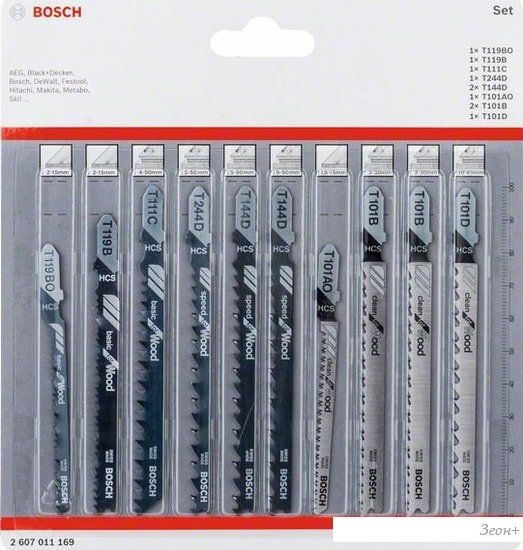 Набор оснастки Bosch 2607011169 (10 предметов)