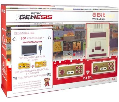 Игровая приставка Retro Genesis 8 Bit Wireless HD (2 геймпада, 300 игр)