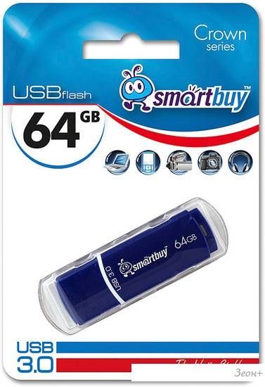 USB Flash Smart Buy Crown Blue 64GB (SB64GBCRW-Bl)